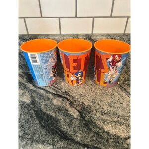 Amscan Sonic the Hedgehog Plastic Party Cups Set of 3 16oz Blue Orange Good